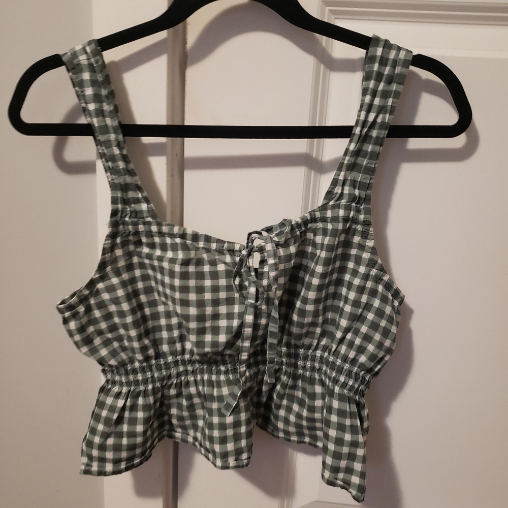 Madewell Size 10 Green Gingham Tank